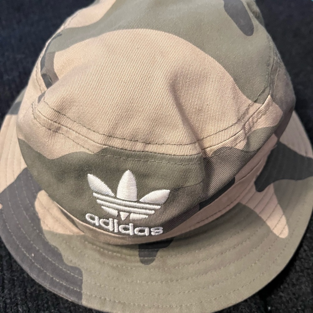 Adidas Green and Tan Camo Bucket Hat